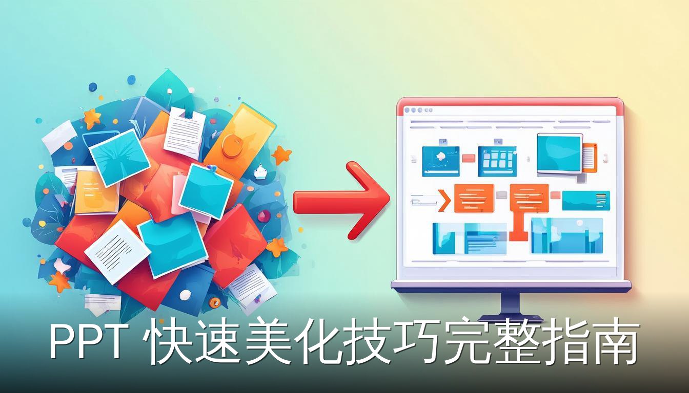 PPT快速美化技巧完整指南：从杂乱到专业的幻灯片对比插画