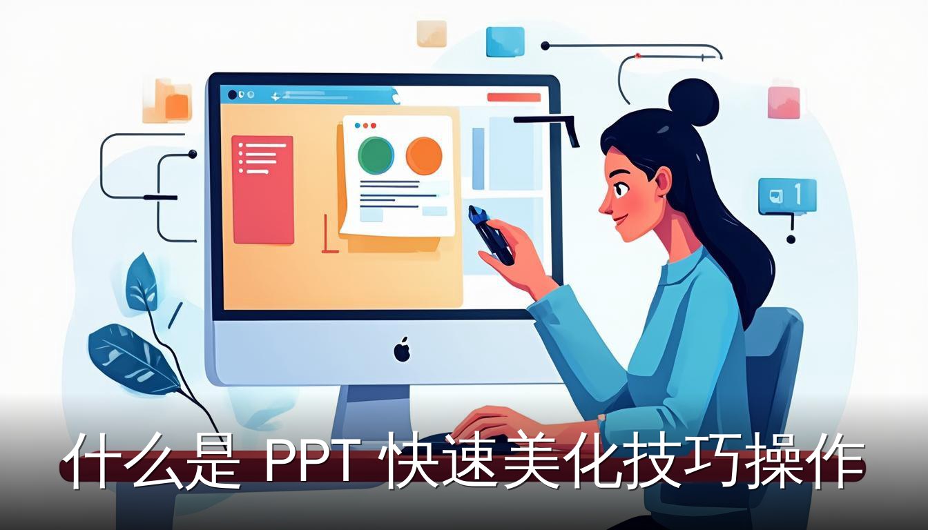 PPT快速美化技巧操作步骤 统一母版与格式刷 扁平插画